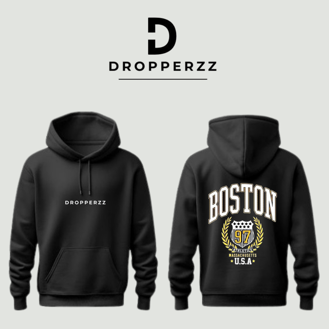 BLACK BOSTON HOODIE