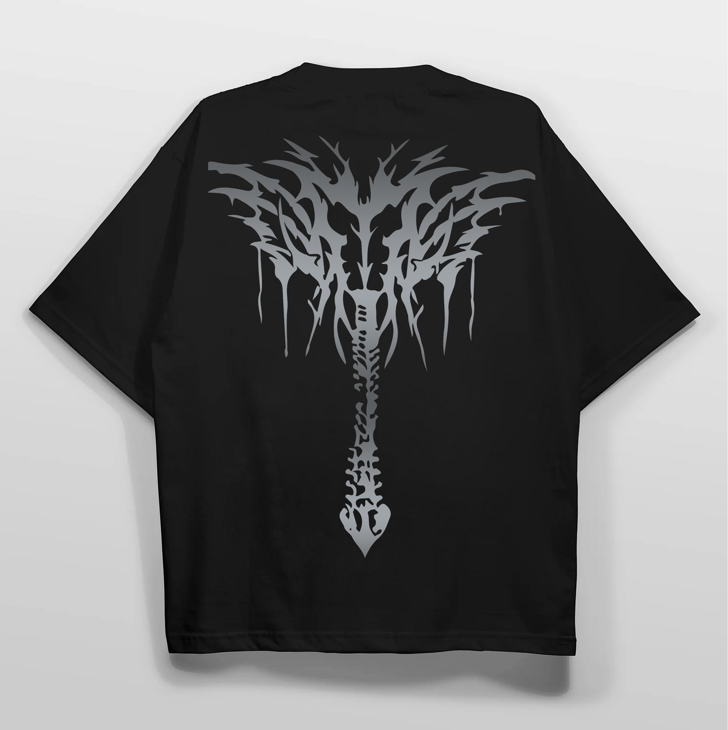 Oversized Black T-Shirt – Skeleton